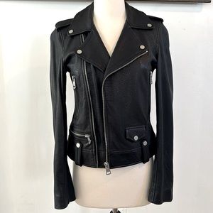 Buttery Soft Black Leather Moto Biker Motorcycle Jacket XS Bagatelle NYC